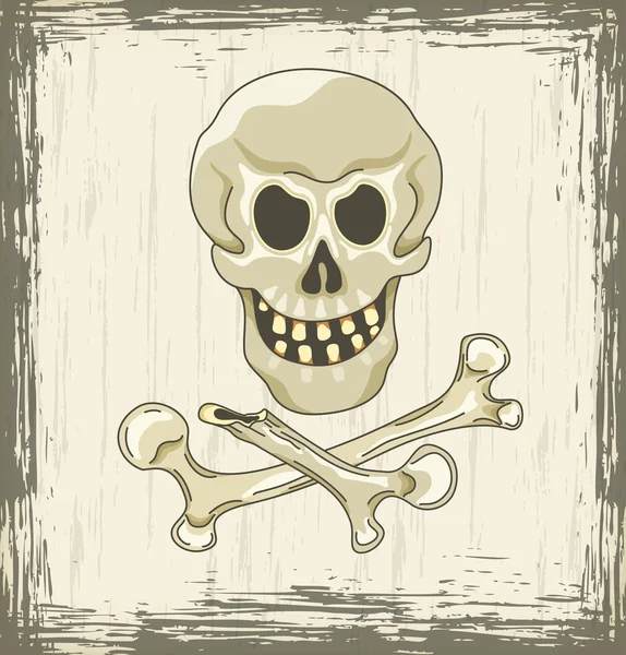 Lebka a zkřížené kosti — Stockový vektor