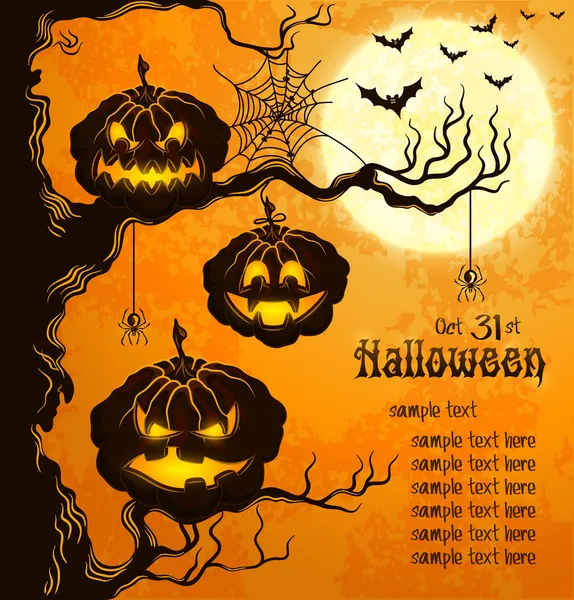 Naranja grungy halloween fondo — Archivo Imágenes Vectoriales