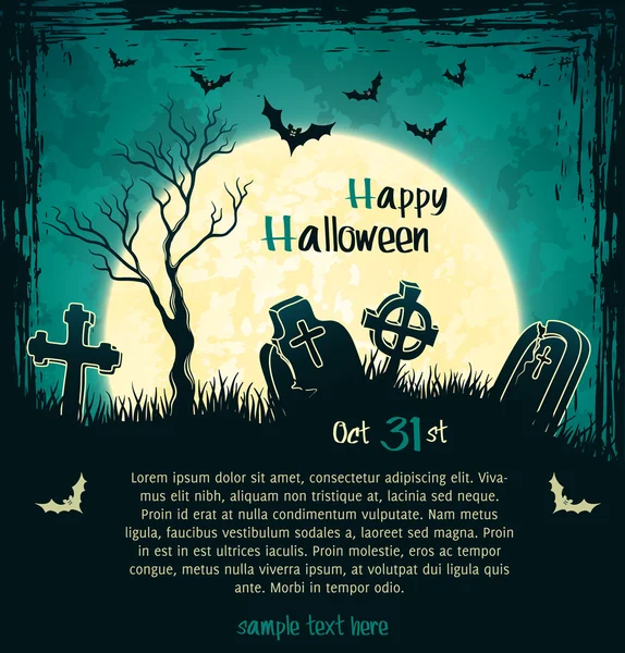 Vert grungy halloween fond — Image vectorielle