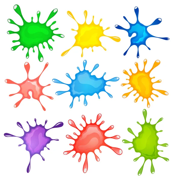 Verzameling kleurrijke blots — Stockvector