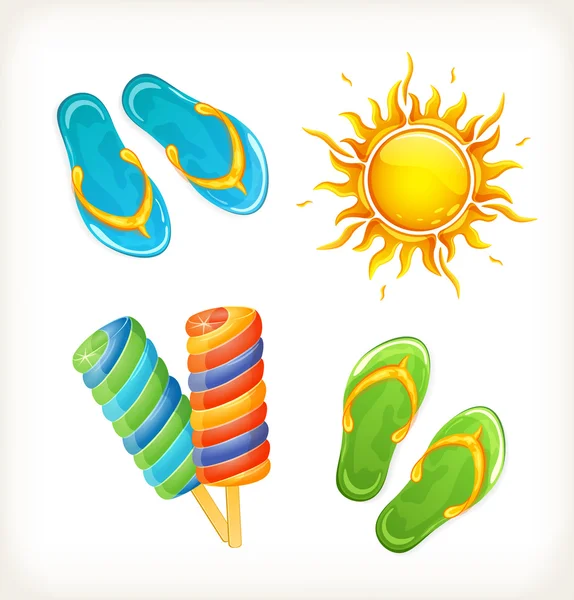 Sammlung von Sommersymbolen — Stockvektor