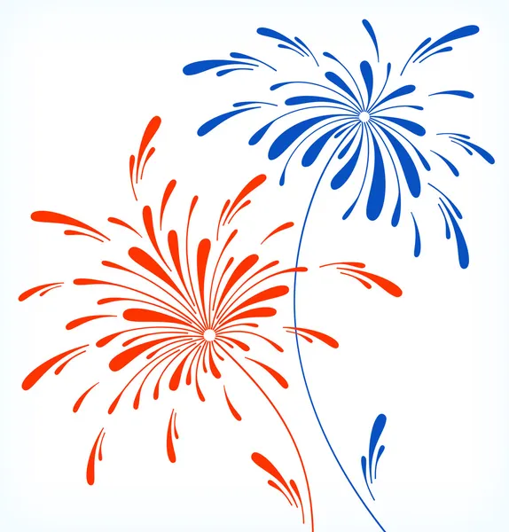 Festliches Feuerwerk zum Unabhängigkeitstag — Stockvektor