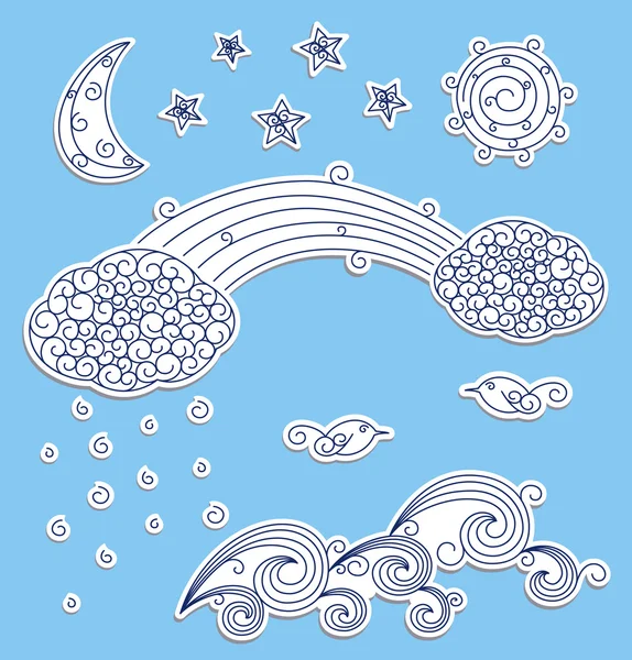 Set dari elemen corat-coret Stok Ilustrasi Bebas Royalti