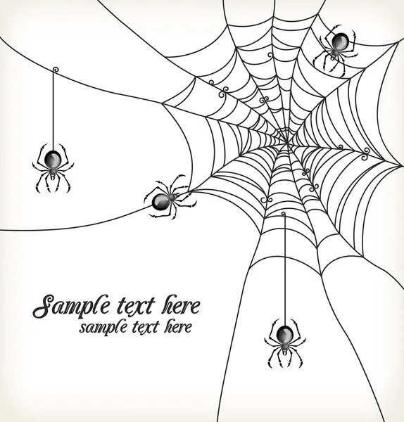与蜘蛛和蛛网的背景 — 图库矢量图片