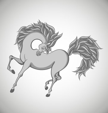 Beyaz arkaplanda izole edilmiş at