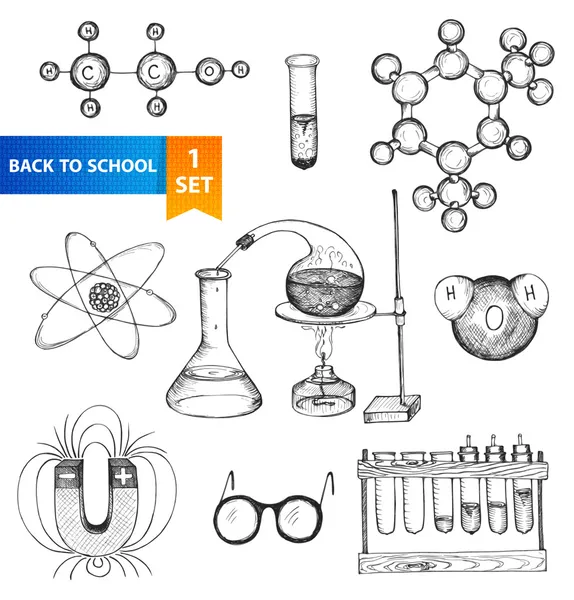 Wissenschaft eingestellt — Stockvektor