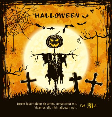 Cadılar Bayramı için ürkütücü kartı