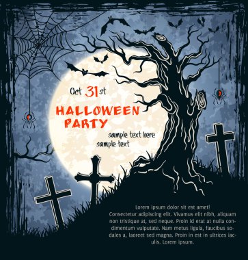 Cadılar Bayramı için ürkütücü kartı