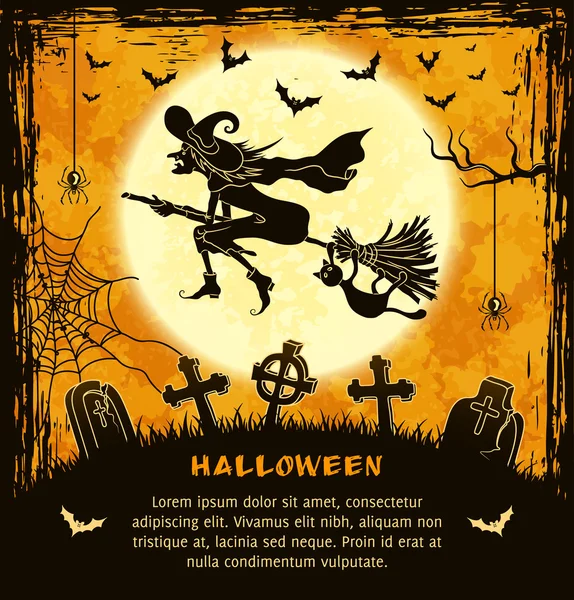 Tarjeta espeluznante para Halloween — Vector de stock