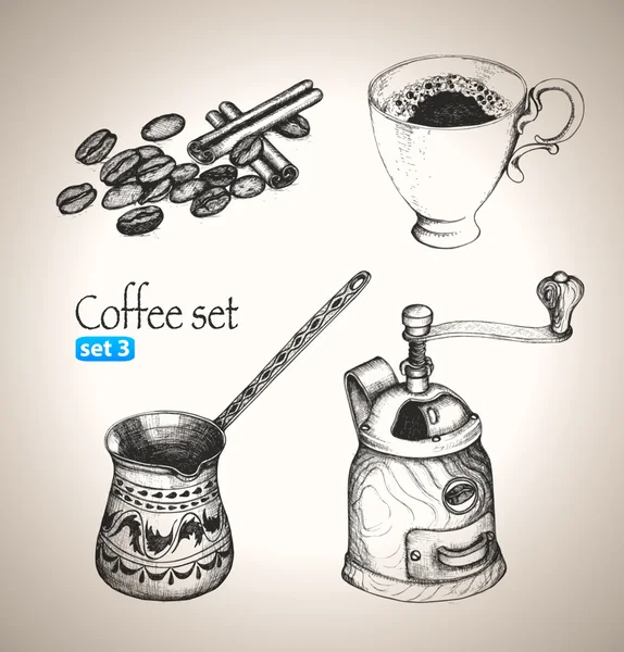 Kaffe set. — Stock vektor