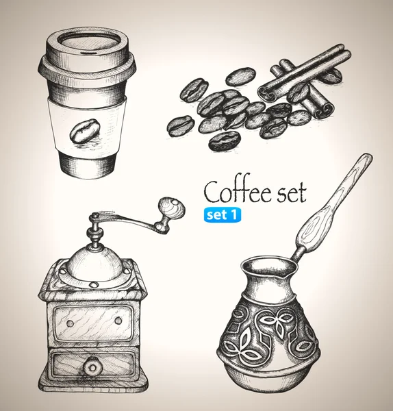 Kaffee-Set. lizenzfreie Stockillustrationen