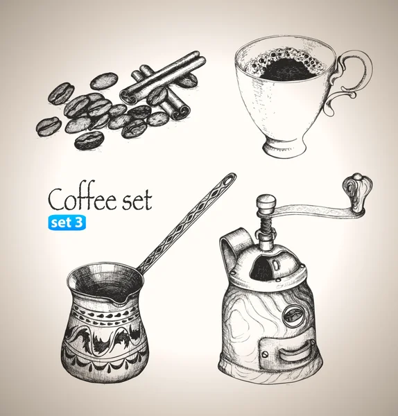 Set de café . Vector De Stock