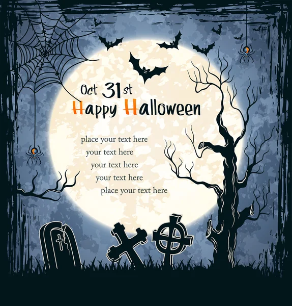 Tarjeta espeluznante para Halloween — Vector de stock