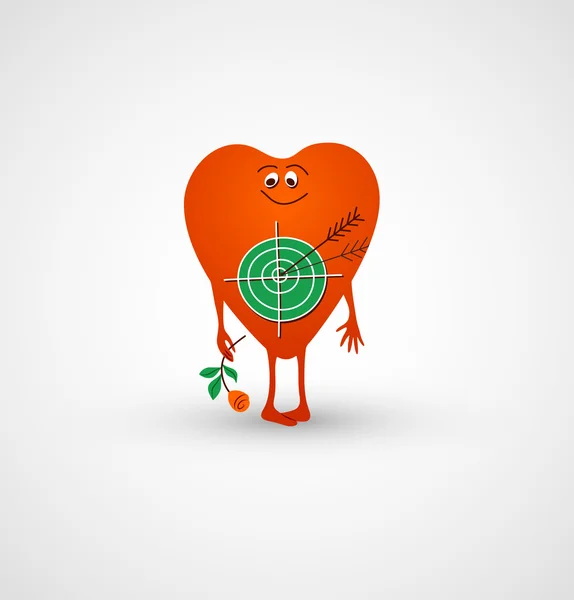 Le cœur est la cible d'amour — Image vectorielle