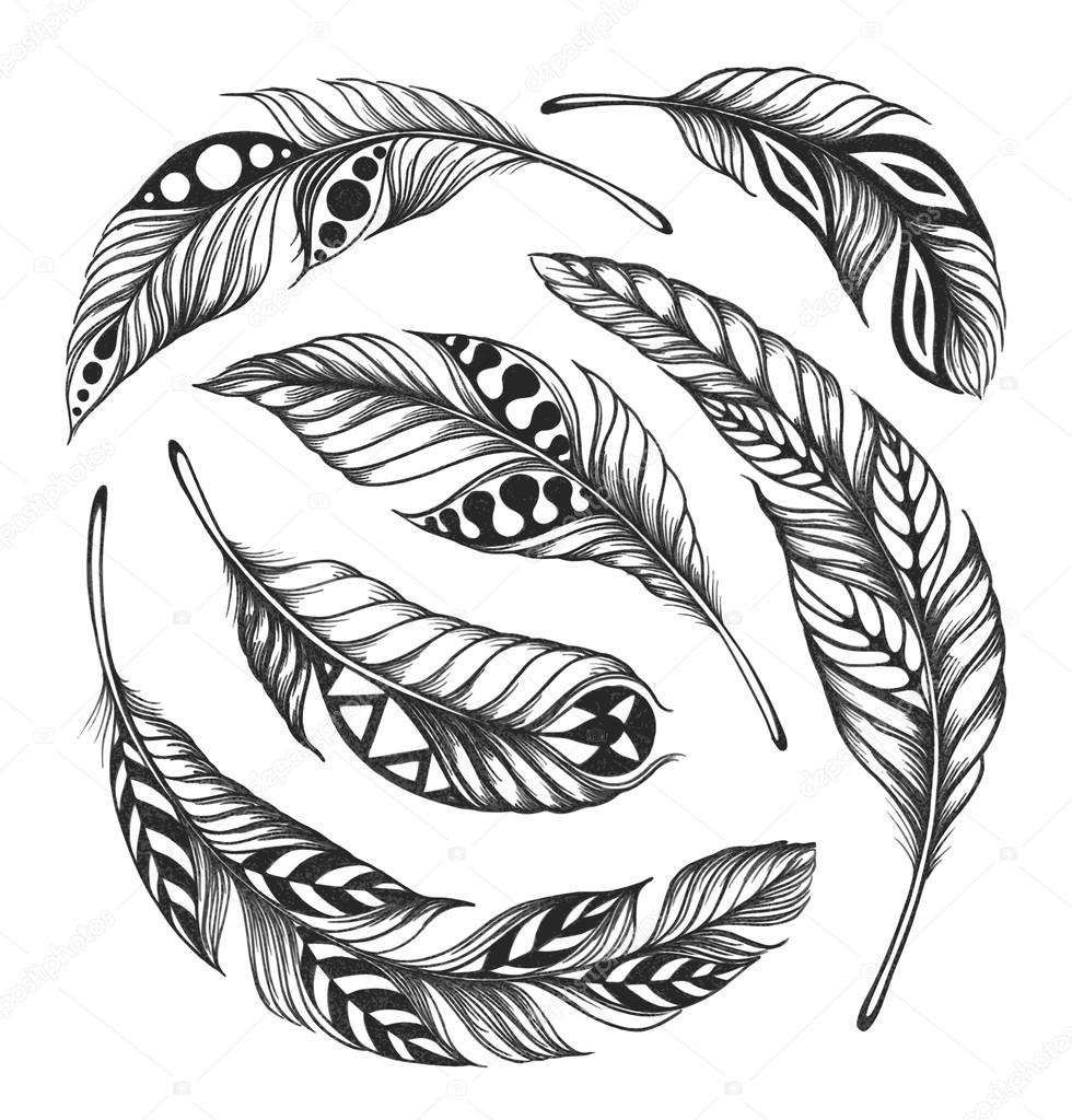 black on white feather shaman circle ornament stock black on white feather shaman circle ornament stock
