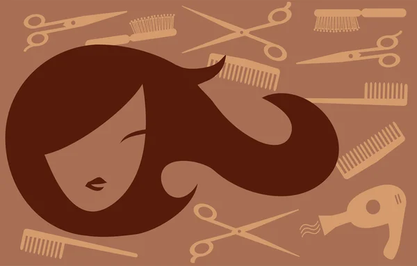 Accesorios para el cabello y mujer con corte de pelo — Archivo Imágenes Vectoriales