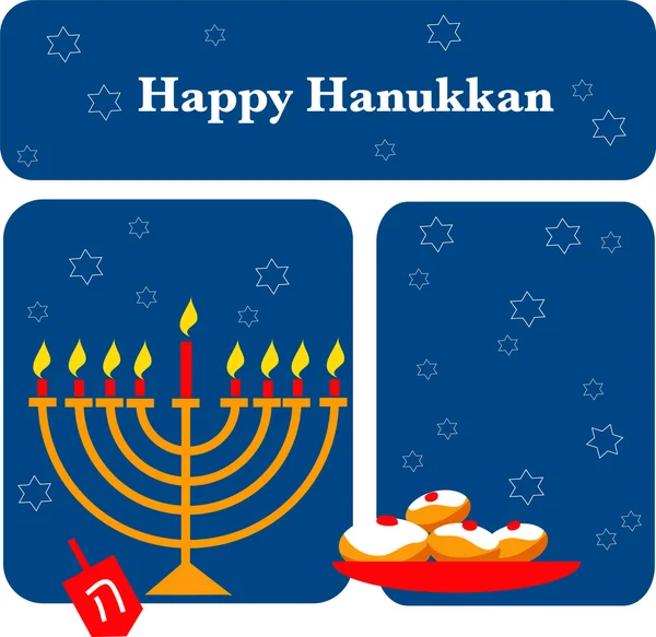 Ilustración vectorial de menorah y Hanukkah — Vector de stock