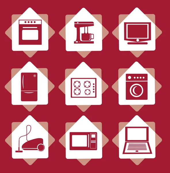 Σύνολο οικιακές ηλεκτρικές συσκευές — Διανυσματικό Αρχείο
