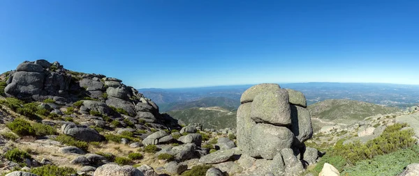 Vista Panorâmica Topo Das Montanhas Parque Natural Serra Estrela Cordilheira — Fotografia de Stock