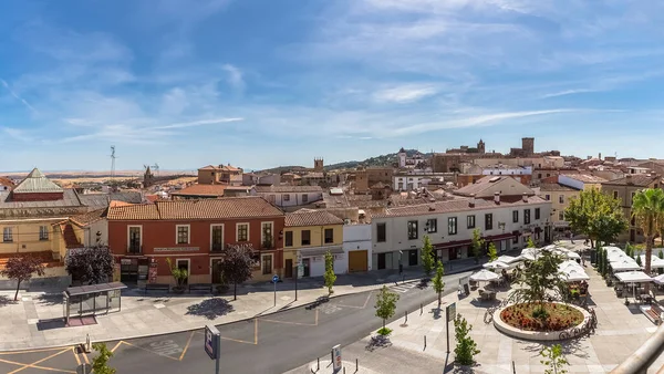 Caceres Spanje 2021 Panoramisch Uitzicht Binnenstad Van Caceres Torre Bujaco — Stockfoto