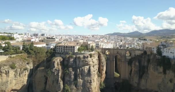 Ronda Malaga Spain 2021 Aerial View Ronda City Iconic New — стоковое видео