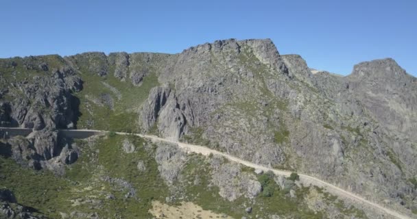 Aerial Footage Mountains Serra Estrela Natural Park Star Mountain Range — Vídeo de Stock