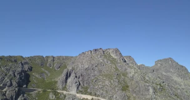 Съемки Воздуха Горах Природного Парка Серра Эстрела Хребта Стар Маунтин — стоковое видео