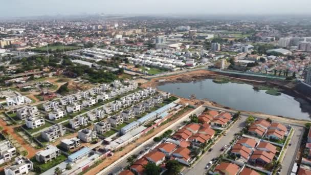 Talatona Luanda Angola 2021 Αεροπλάνο Drone Της Πόλης Talatona Κατοικημένη — Αρχείο Βίντεο