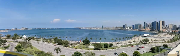 Luanda Angola 2021 Amazing Panoramic Aerial View Downtown Luanda Bay — Stockfoto