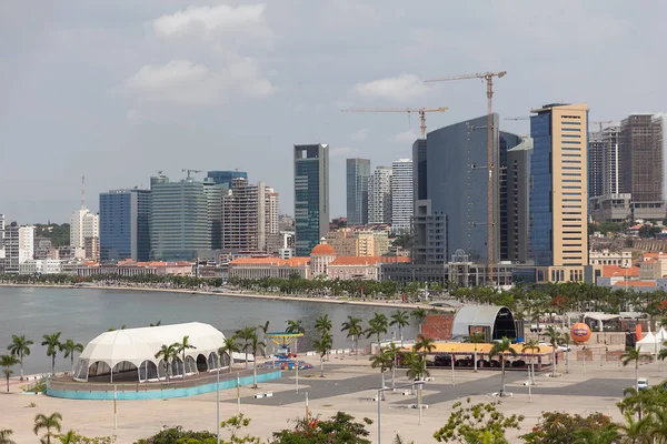 Luanda Angola 2021 Luftaufnahme Der Innenstadt Von Luanda Bucht Insel — Stockfoto