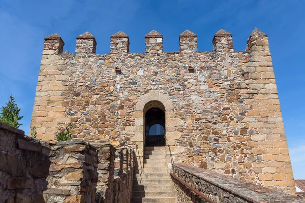 Caceres Spanyolország 2021 Részletes Kilátás Középkori Torony Bujaco Kapu Bejárat — Stock Fotó