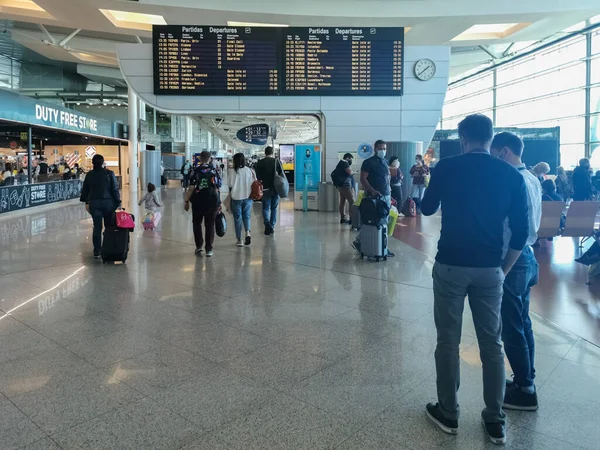 Porto Portugal 2021 Carneiro Airport Interior View Departures Arrivals Information — Stock fotografie