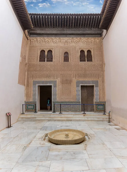 Alhambra Granada Spanien 2021 Utsikt Över Uteplatsen Entré Till Nasrid — Stockfoto