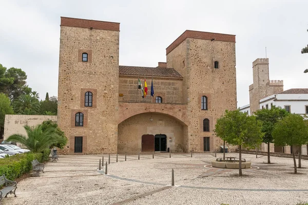 Badajoz Španělsko 2021 Pohled Vnější Průčelí Kultovní Budovy Paláce Roca — Stock fotografie