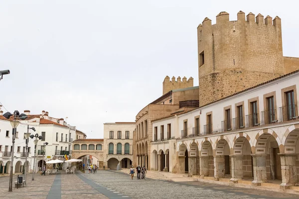 Badajoz Spanje 2021 Uitzicht Aan Buitenkant Het Hoge Plein Badajoz — Stockfoto