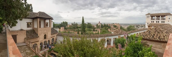 Alhambra Granada España 2021 Vista Panorámica Del Canal Agua Del — Foto de Stock