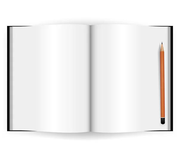 Cuaderno con lápiz . — Vector de stock