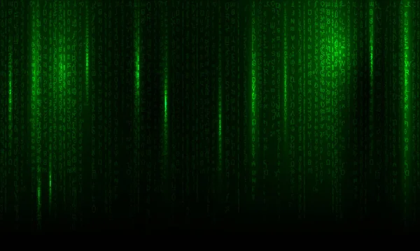 Matrix Gloeiend Groen Lettercode Voor Cyberaanval Hacken Concept — Stockfoto