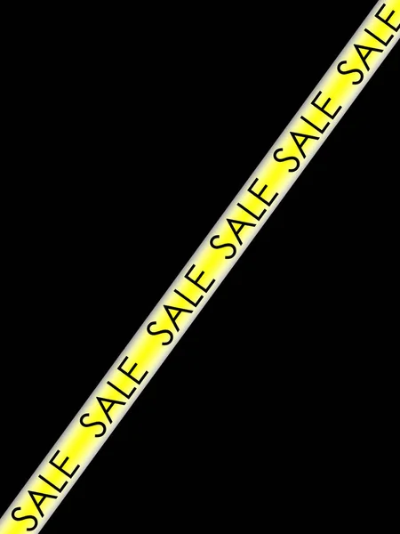 Yellow Ribbon Inscription Sales Black Background — Stock Photo, Image