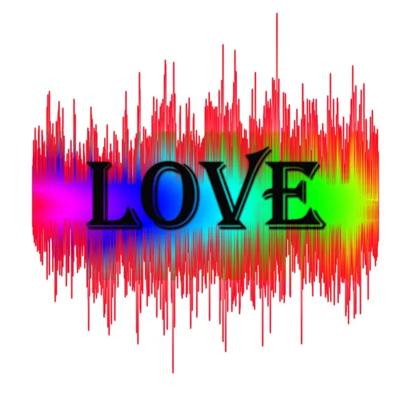 Tira Elétrica Multicolorida Com Inscrição Amor — Fotografia de Stock
