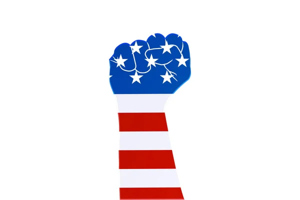Creatief Chroom Vuist Handvat Met Amerikaanse Vlag — Stockfoto
