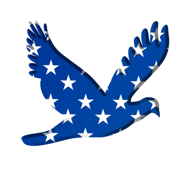 Kreatywny Chrom Ptak Amerykańską Flagą — Zdjęcie stockowe
