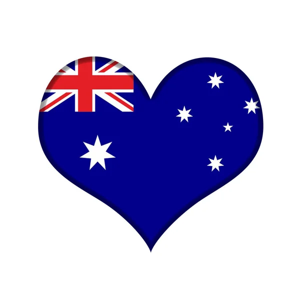 Avustralya Bayraklı Yaratıcı Krom Kalp — Stok fotoğraf