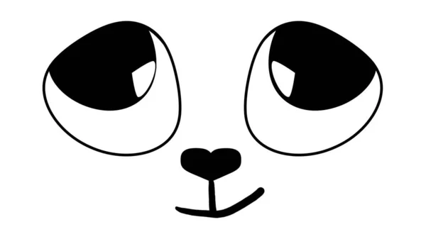 Big Panda Eyes Cartoon Sticker White Background — Stock Photo, Image