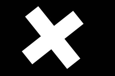 Siyah arkaplanda büyük beyaz bir haç.