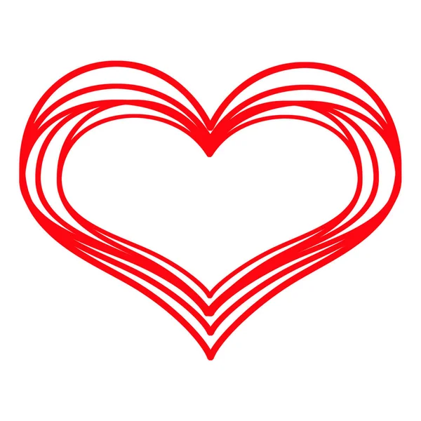 Rood Hart Een Witte Achtergrond Valentijnsdag Sticker — Stockfoto