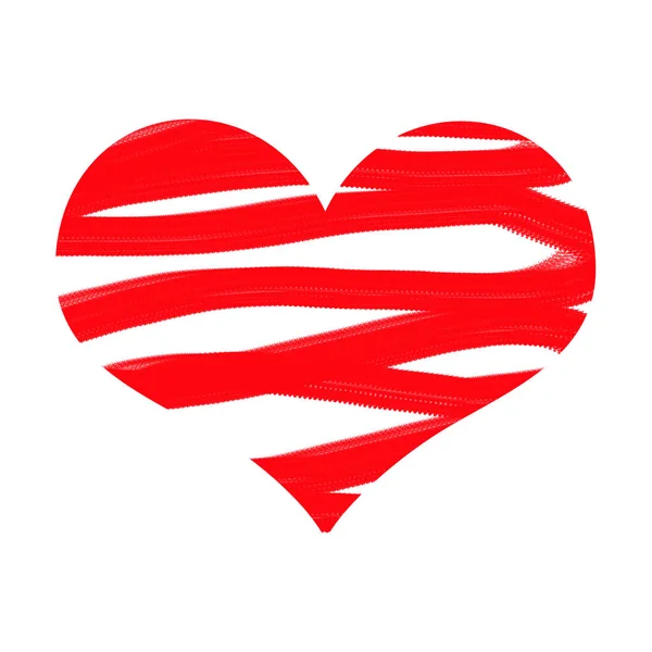 Red Heart White Background Valentine Day Sticker — Stockfoto