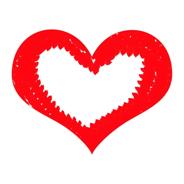 Red Heart White Background Valentine Day Sticker — Stockfoto