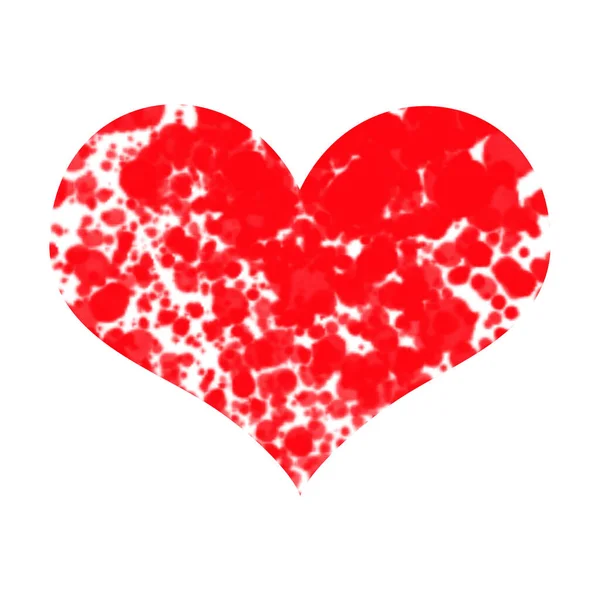 Красное Сердце Белом Фоне Наклейка День Святого Валентина — стоковое фото