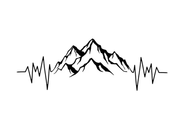 Drawing Mountains Nature Mountain Print Contour Mountains — Stockfoto